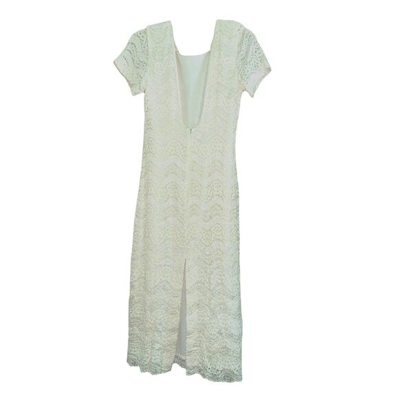 Maggy London Vintage Creamy Lace Maxi Dress size 8 - Picture 3 of 11